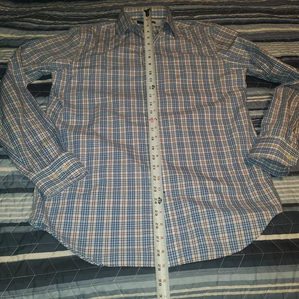 Banana Republic Size S Men's Plaid No Iron Classic Button Down Collared Shirt